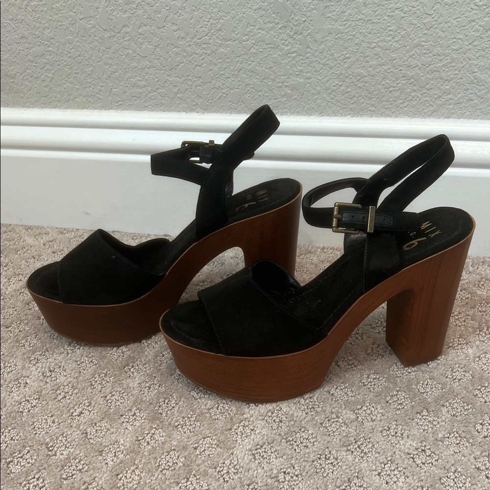Mix No. 6 Black and Brown Platform Sandals - Picture 4 of 7